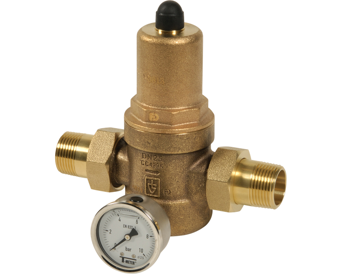 Bronze pressure reducing valve 681 BSP male 1/2'' 1-8 bar + manometer